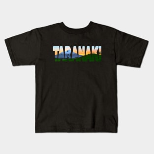 TARANAKI Sunset with Mt Taranaki Kids T-Shirt